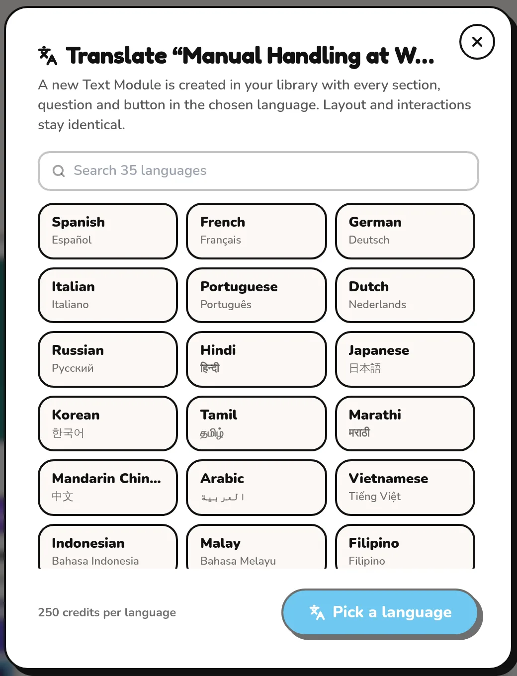 35 languages, one click
